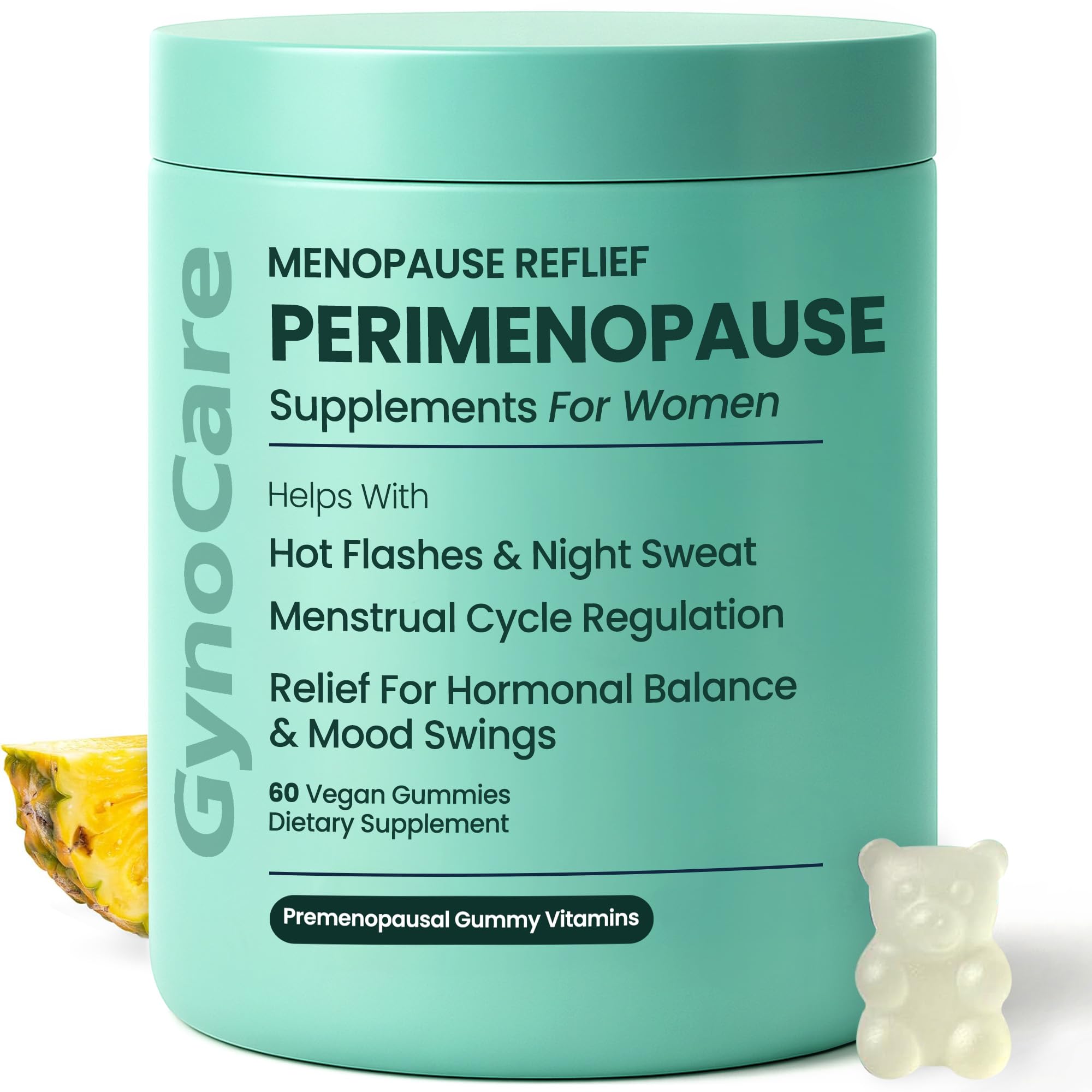 Perimenopause Supplements Women | Premenopausal Gummy Vitamins | Relief for Hormonal Balance & Mood Swings | Supports Menstrual Cycle Regulation | 60 Vegan Gummies