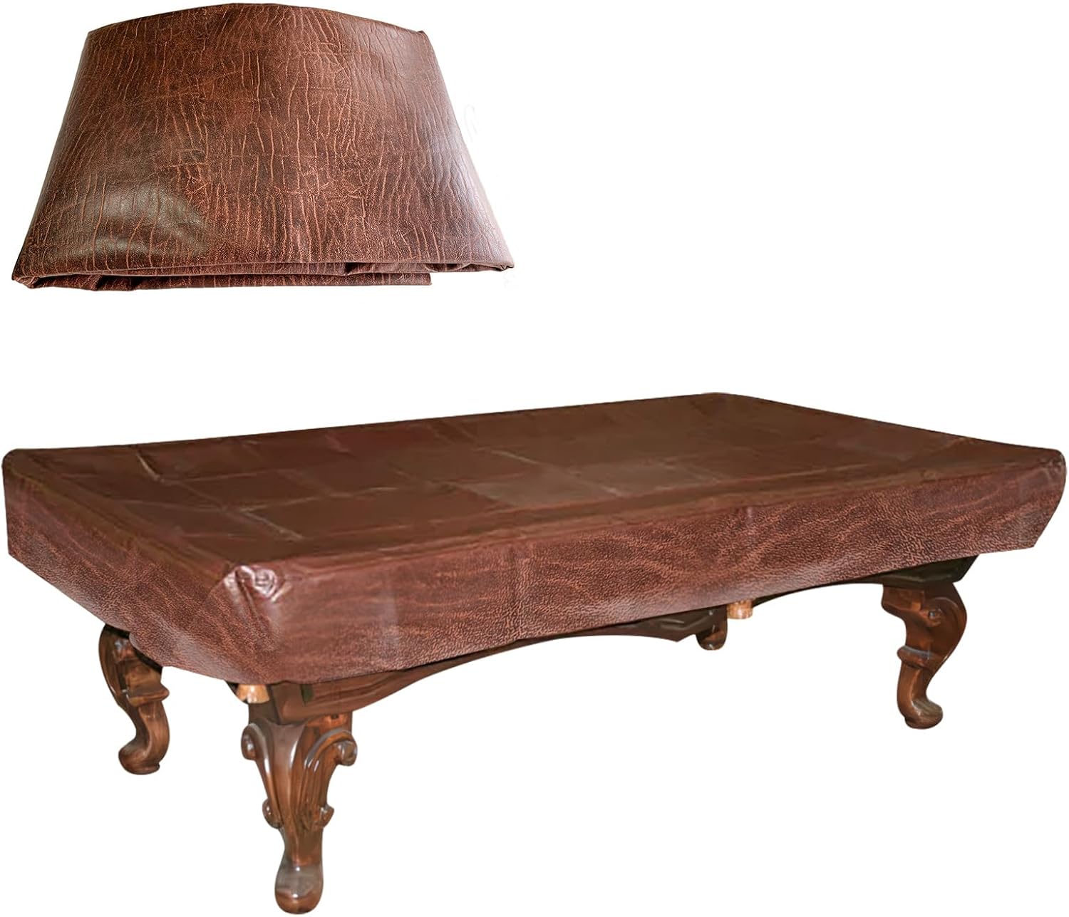 Pool Table Cover, Waterproof & Tearproof Snooker Table Cover, Heavy Duty Leatherette Pool Table Cover, for Indoor Outdoor All Seasons Pool Table Accessories 7/8/9Foot (Green Pattern, 9 FT)