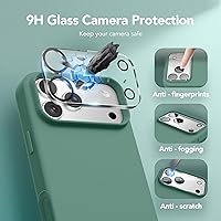 Vista 848 de GONEZ Funda de silicona para iPhone 15 Pro Max, compatible con Magsafe, protector de cámara + protector de pantalla, forro de microfibra suave Negro