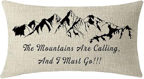 ITFRO Nice Gift to Sister Friends The Mountains are Calling and I Must Go - Funda de cojín de lino y algodón con cintura lumbar, funda de cojín