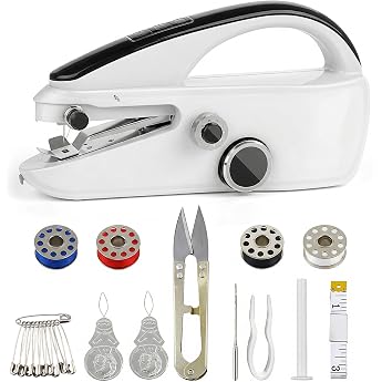 Hand Sewing Machine Mini Sewing Machine Portable Electric with Sewing Accessories Sewing Machine for Beginners 2 Speeds Quick Sewing Easy to Use for Clothes Fabrics & Home Textiles