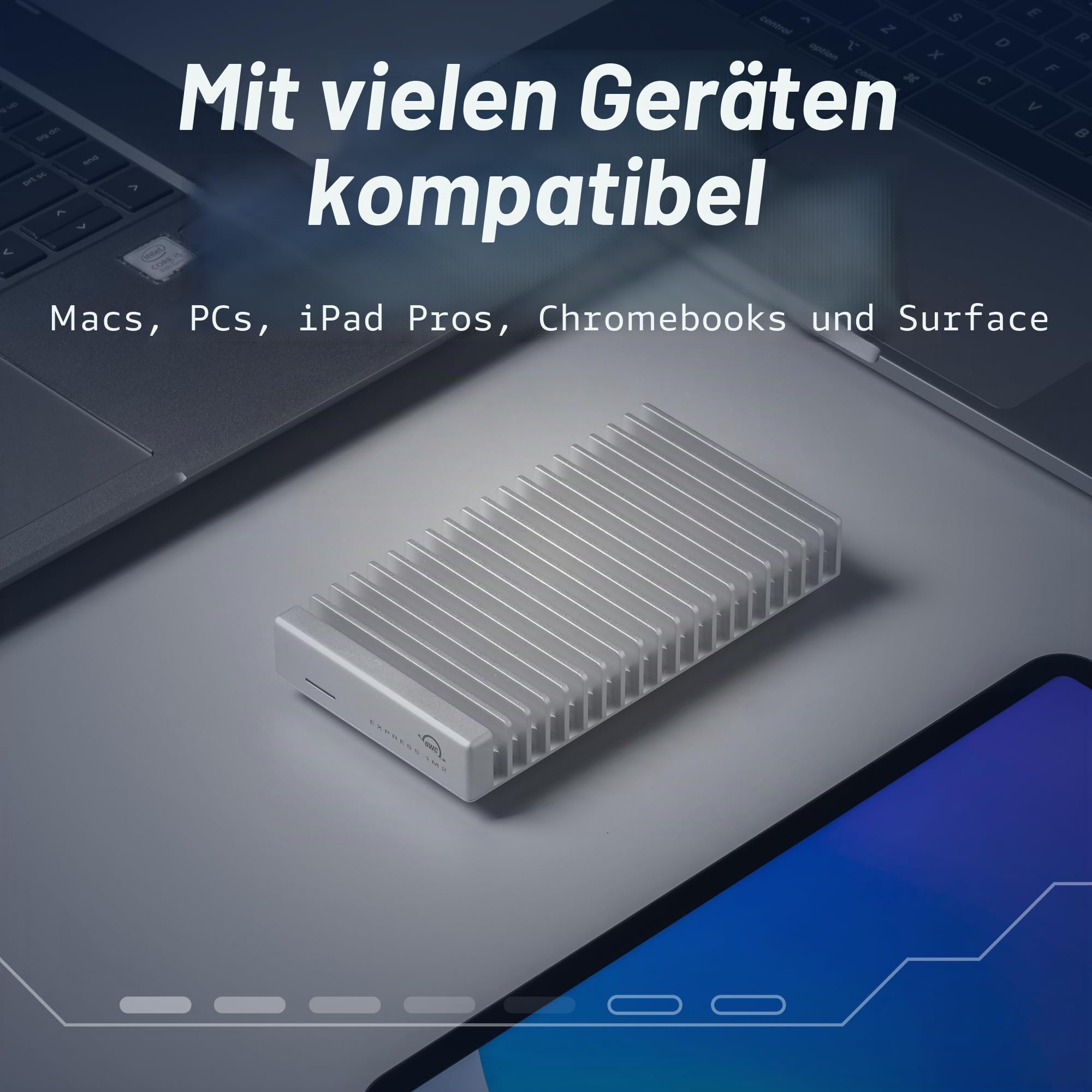 OWC 0TB Express 1M2 USB4 (80Gb/s) Bus-Powered Portable NVMe SSD External Storage Solution (nur Gehäuse)