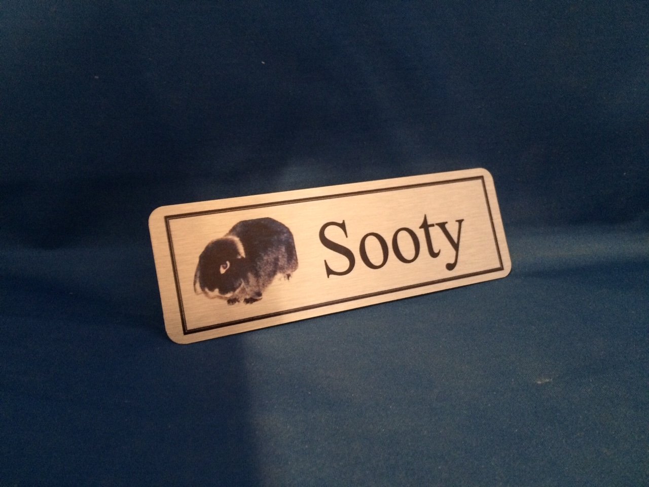 Personalised Silver Rabbit Hutch Plaque Door 150mmX50mm