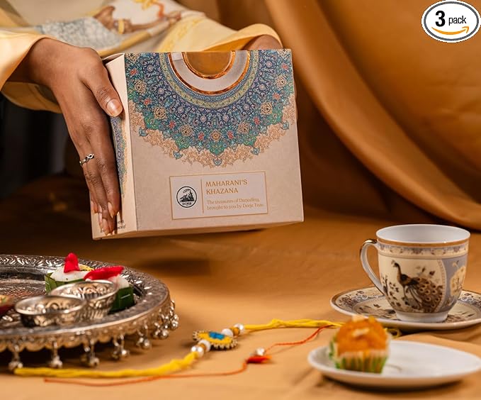Gift Box | Maharani's Khazana Gift Set | Festive Combo with 3 Wellness Flavoured Teas | Herbal Tea Gifting