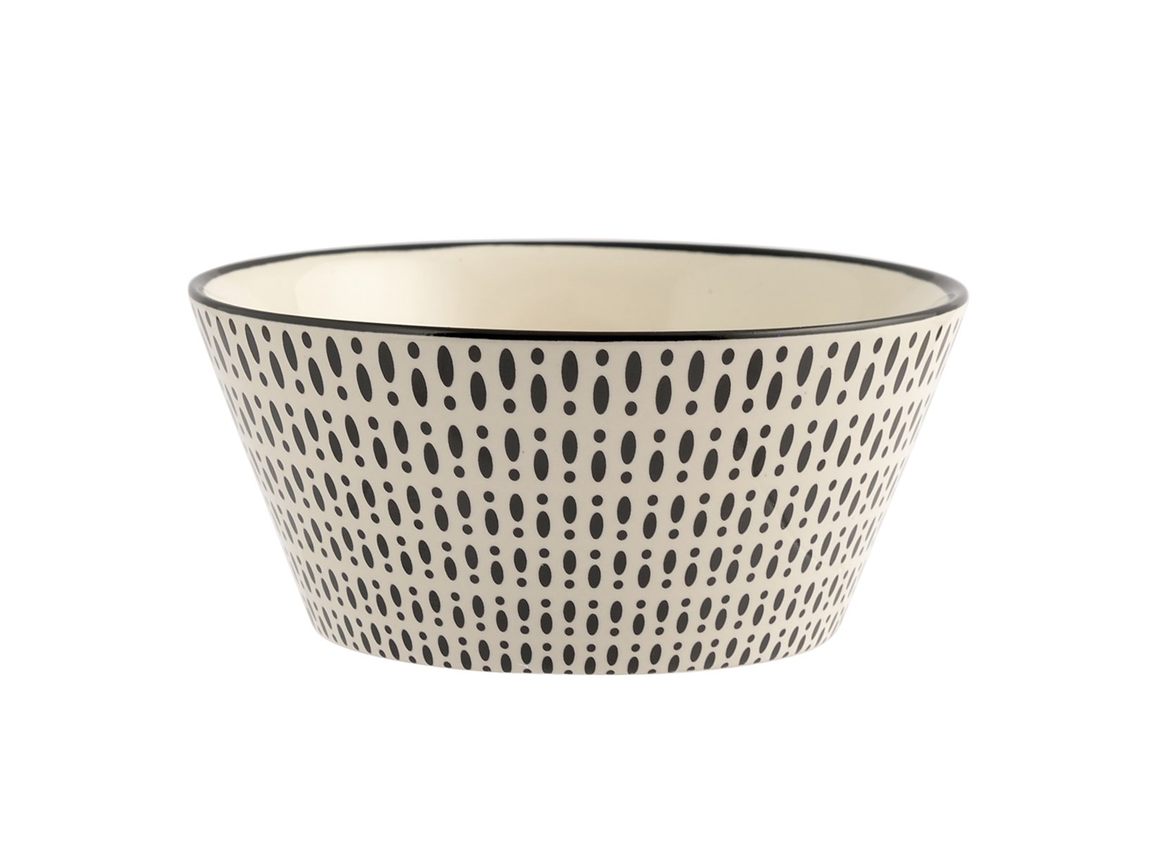 Set de 6 tazas jumbo de desayuno 340 ml – H&H línea Vhera – Decoración en blanco y negro, estilo atemporal