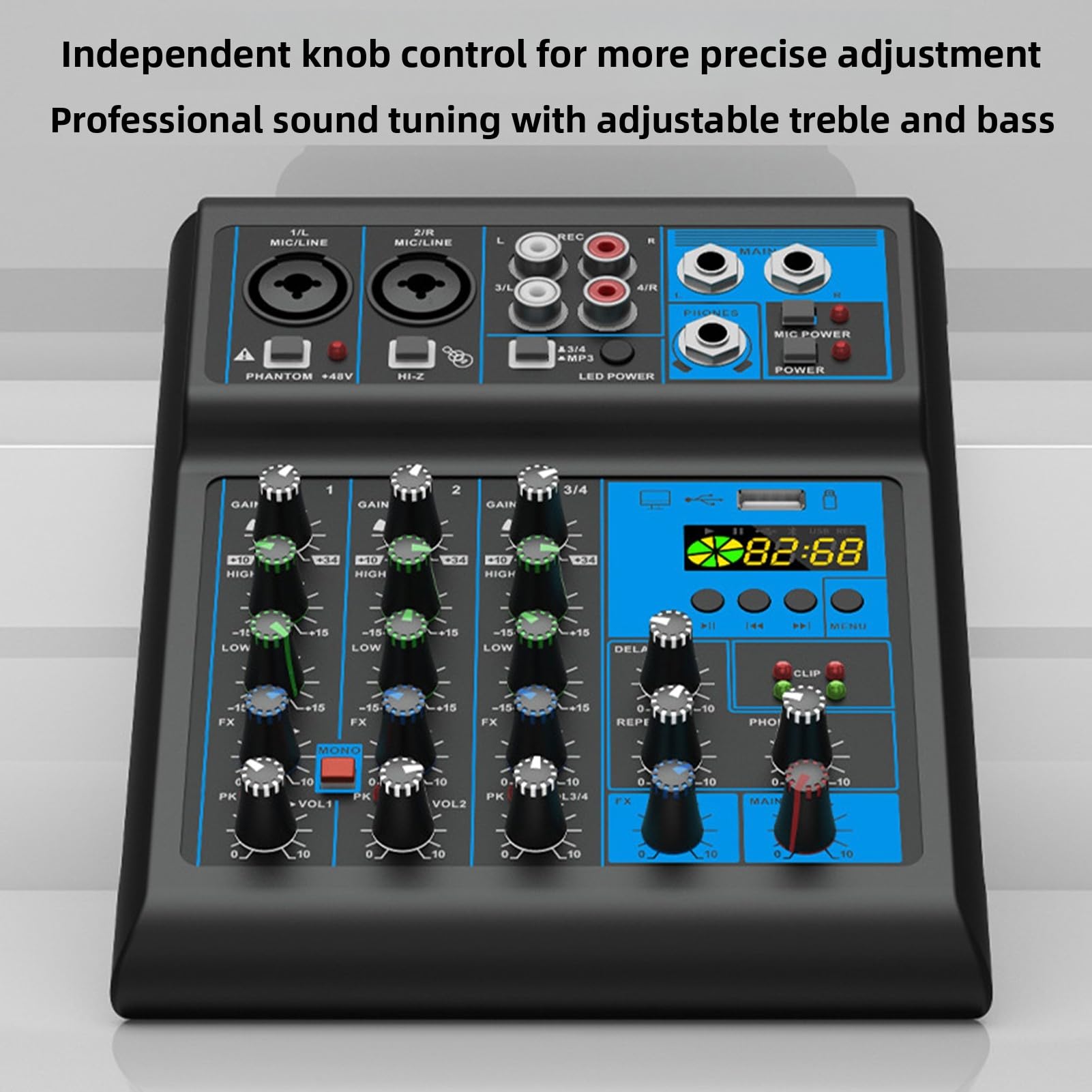 Amazon.co.jp: Acogedor 4チャンネルオーディオミキサー、XLR 6.35mm