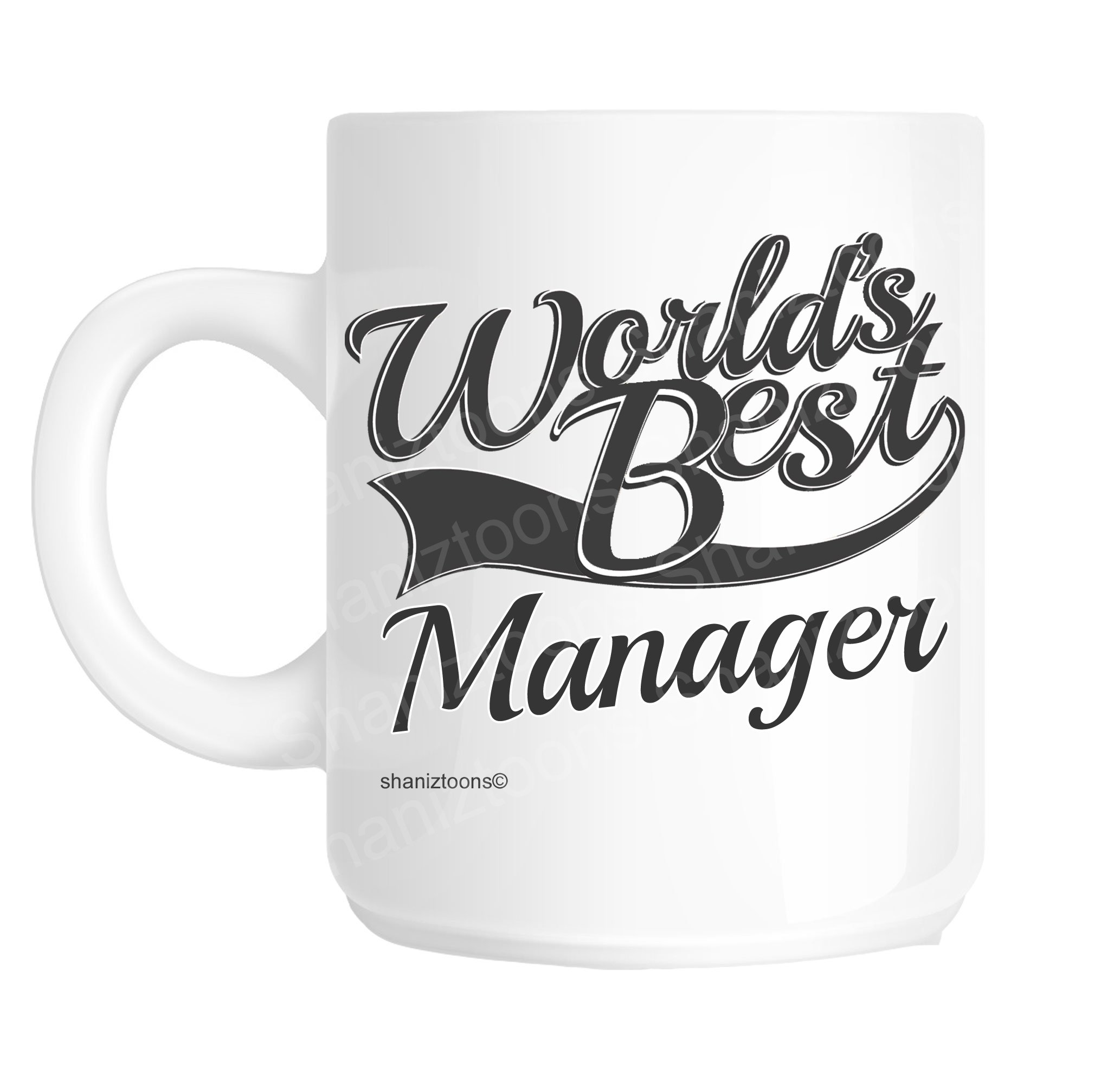 Shaniztoons White Manager World's Best Novelty Gift Mug