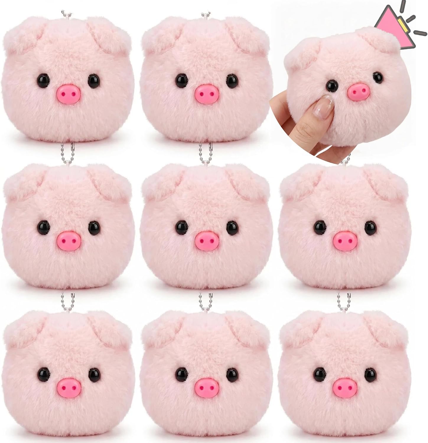 30 Pcs Cute Plush Keychains Stuffed Animals Keychain Party Favors Carnival Prizes,School Gifts,Goodie Bags Birthday