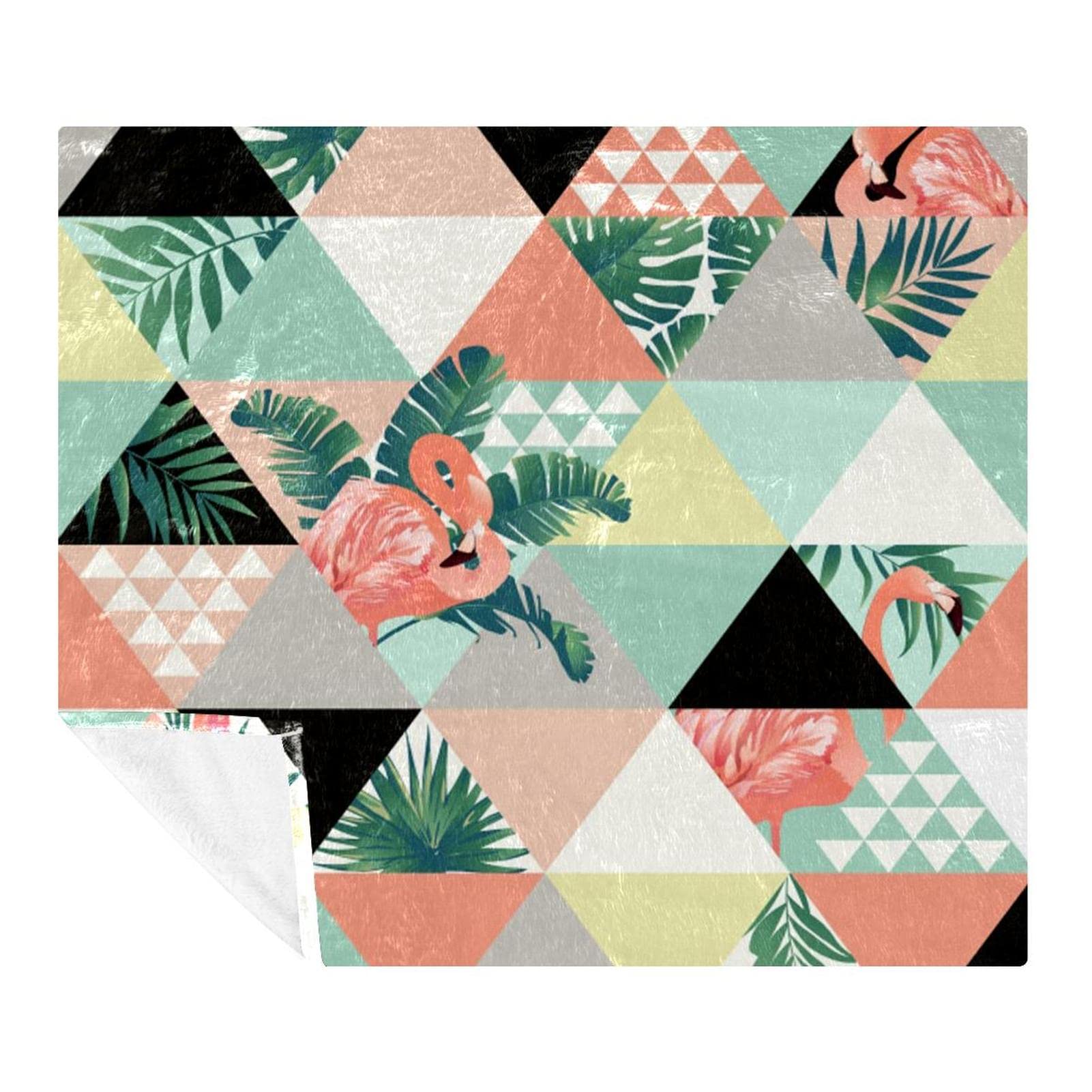 Couverture polaire douce 150x200 plaid lit canapé motif feuille