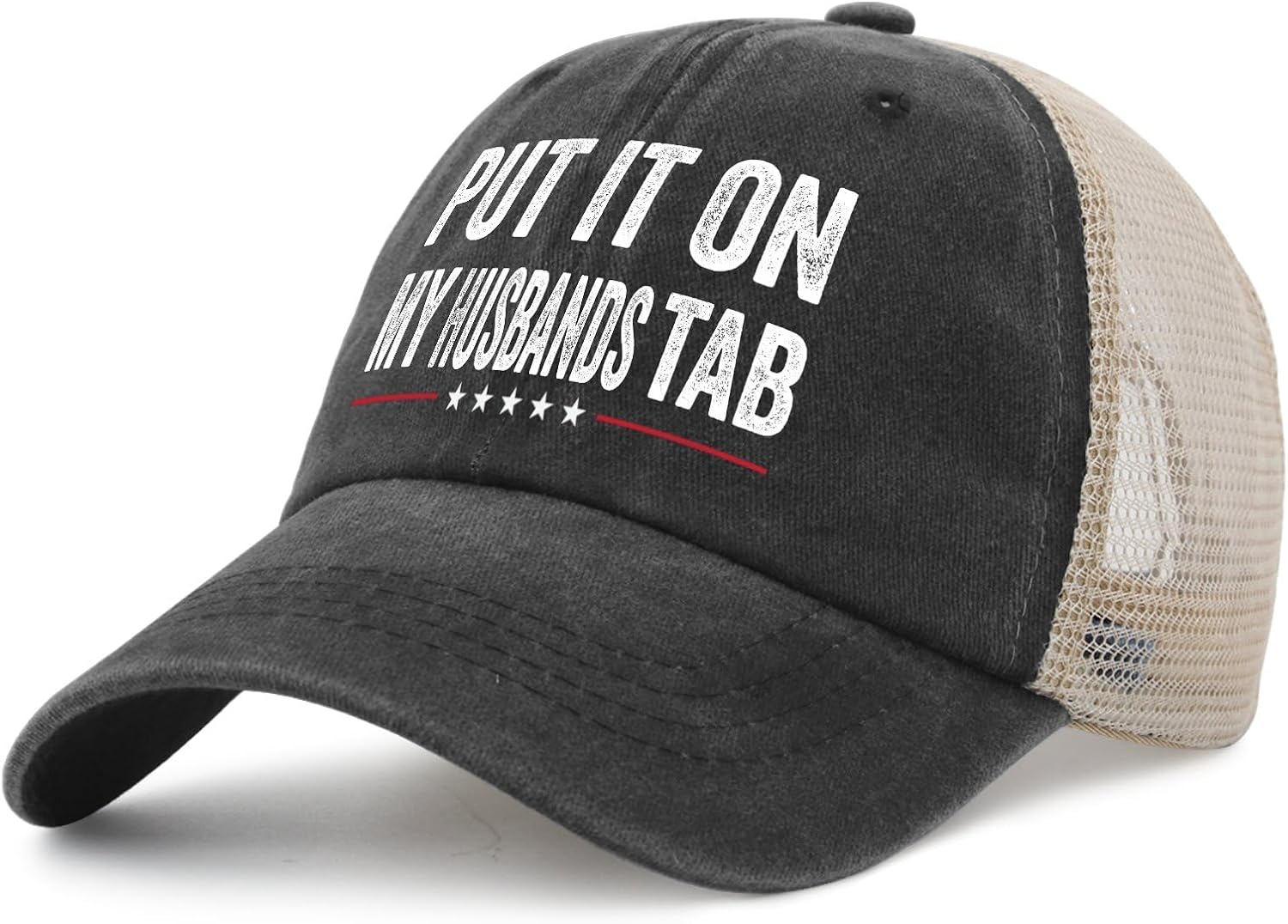 Put It On My Husbands Tab Hat for Mens Funny Ball Cap Men AllBlack Ball Cap Vintage Unique Gifts for Cooks