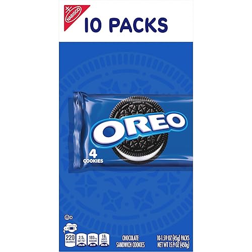 Miniatura 20 de OREO Galletas sándwich de chocolate, 40 paquetes de bocadillos (4 galletas por paquete, 4 cajas)