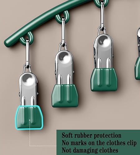 Miniatura 5 de Organizador de leggings para armario, colgador de metal para pantalones de yoga con revestimiento de goma, paquete de 5 con 10 clips para 50