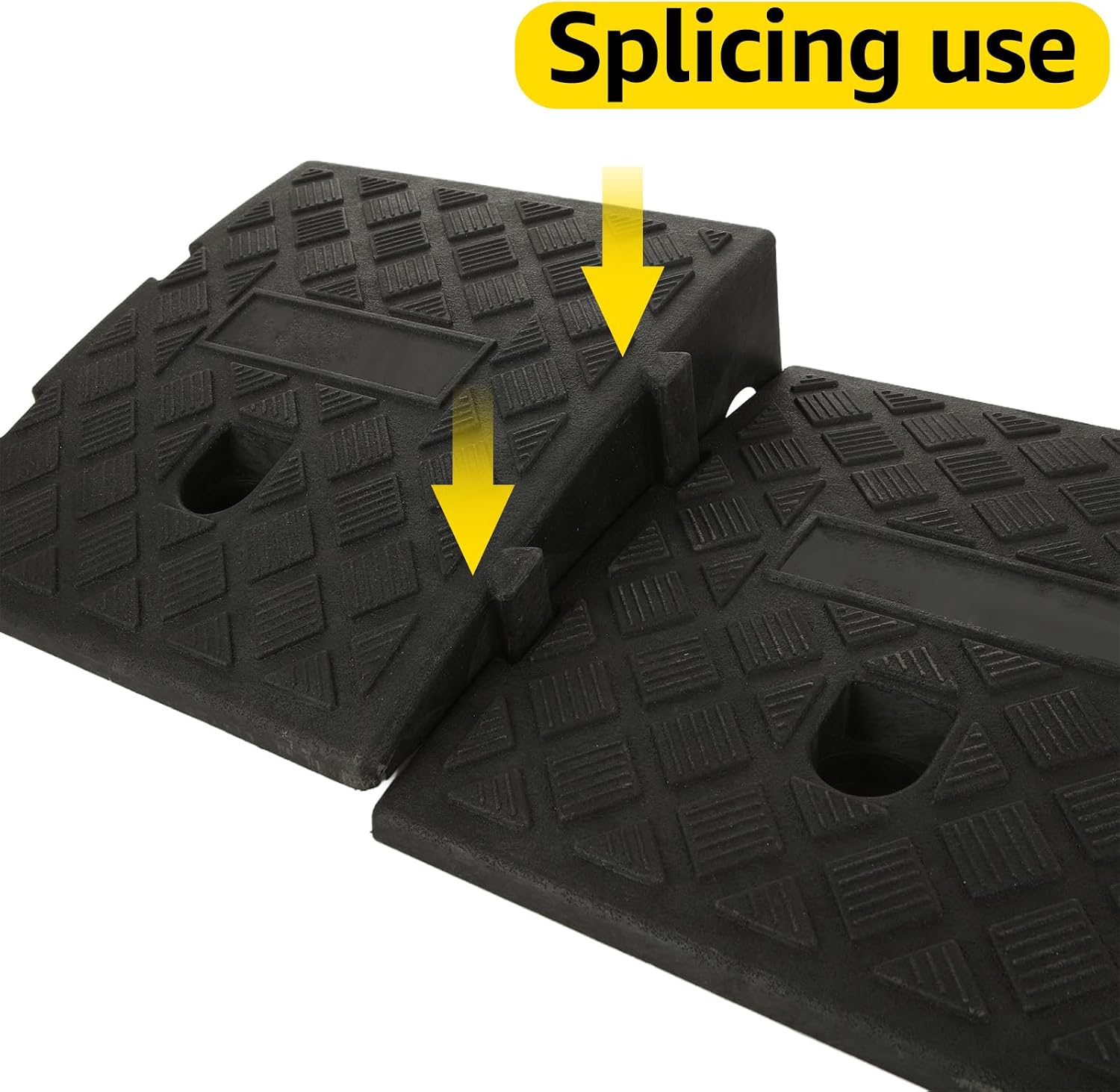 LANIAKEA 4PCS Driveway Curb Ramps 2.75" Rise Height Curb Ramp, Driveway Ramp Car Slope Ramp for Loading Dock Bike Vehicle Warehouse Sidewalk Wheelchair