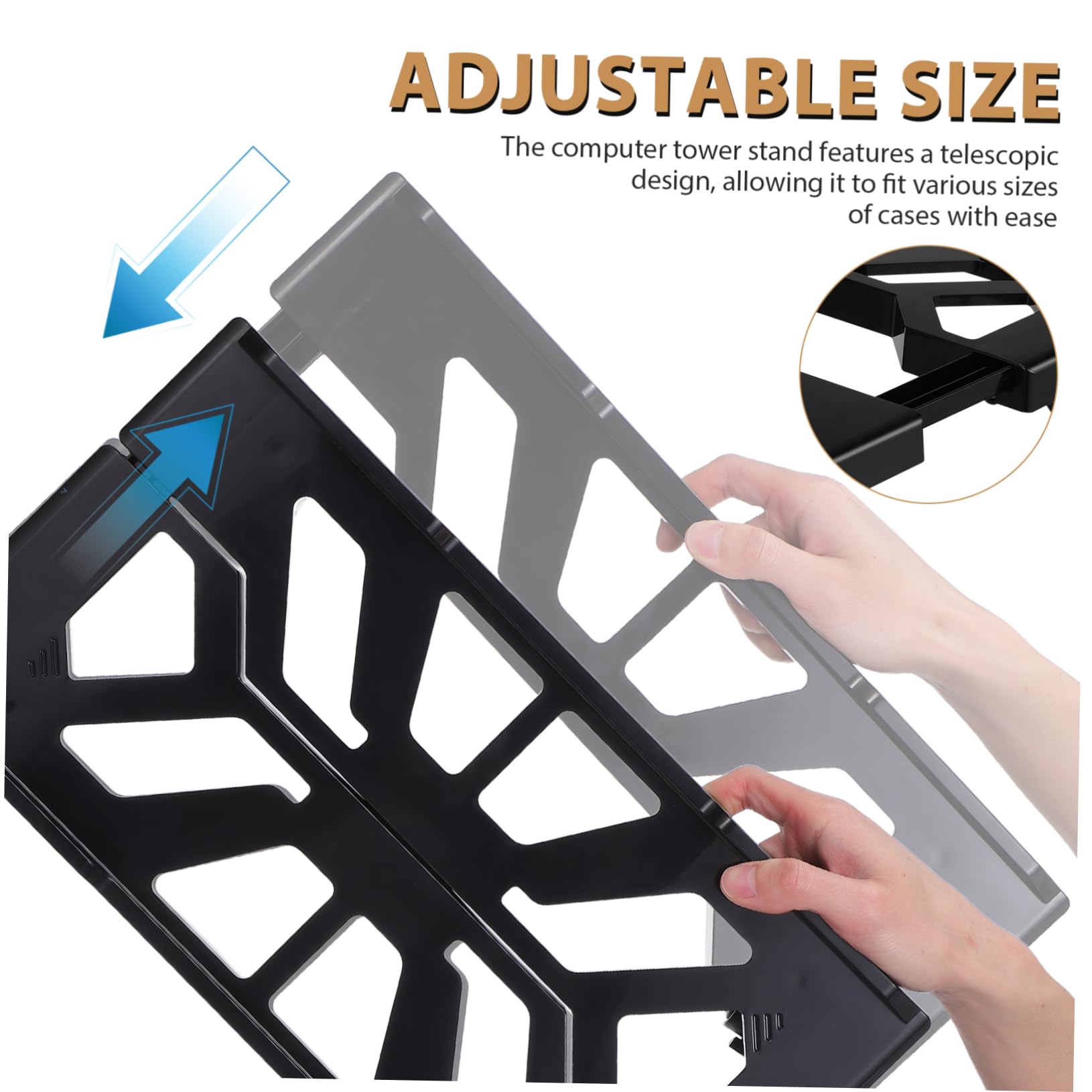 Homoyoyo Soporte para Torre de CPU Negro con Ruedas Ajustable y Diseño Telescópico de Abs para Uso Versátil en Oficina, Hogar y Escuela