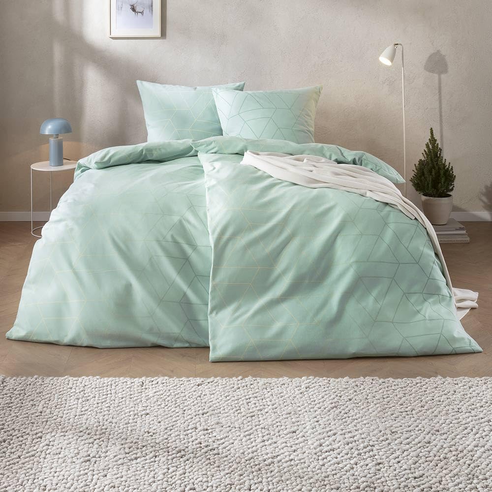 ESTELLA Bettwäsche Andriano | Mint | 155x220 cm + 80x80 cm