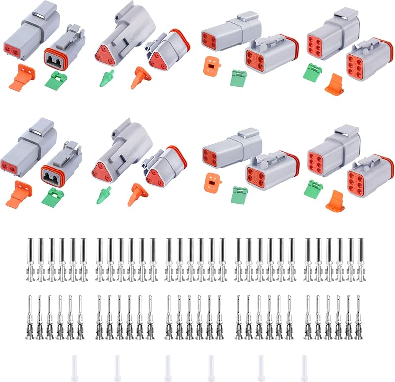 Kit de conectores elétricos Deutsch DT Deutusacc 2, 3, 4 e 6 pinos – 2 conjuntos