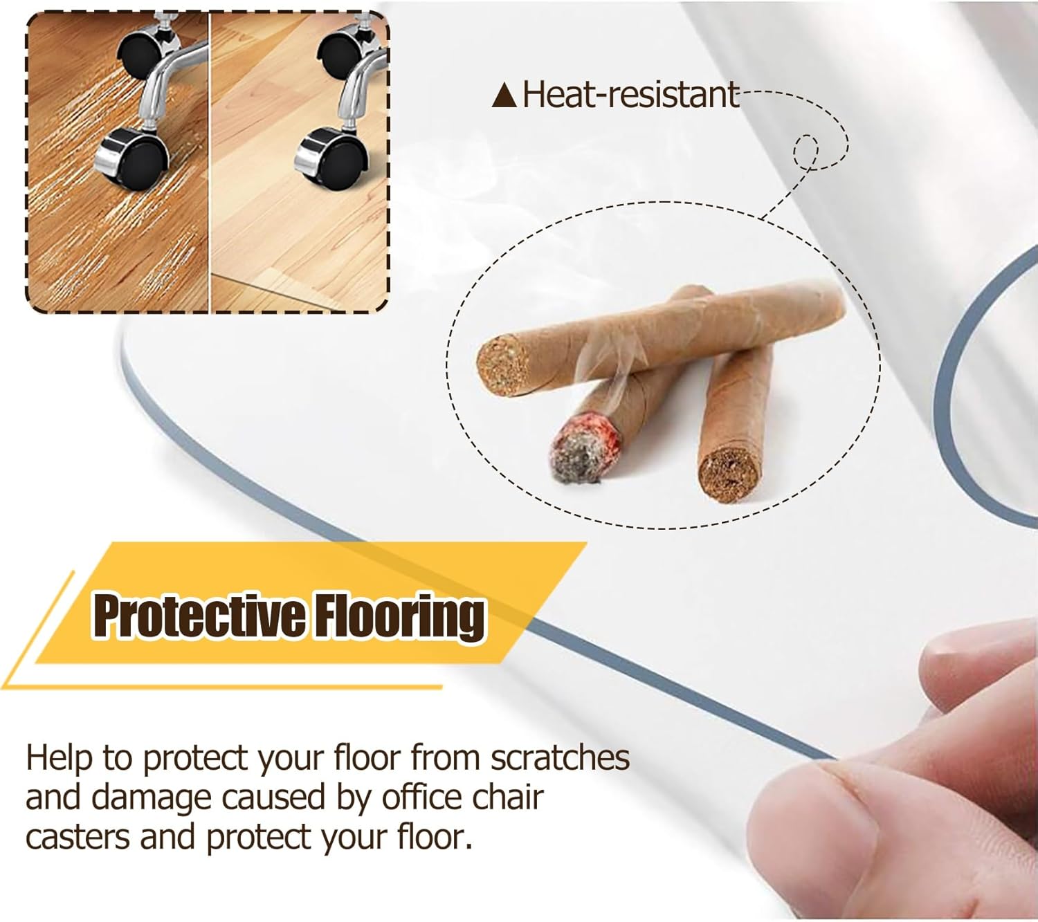 Clear Floor Mat Protector for Under Table, Carpet Runner Protector Plastic, Office Wood Floor Transparent Mat，Waterproof Non Slip Protect Pads (Size : 140x100cm(4.5ftx3ft))