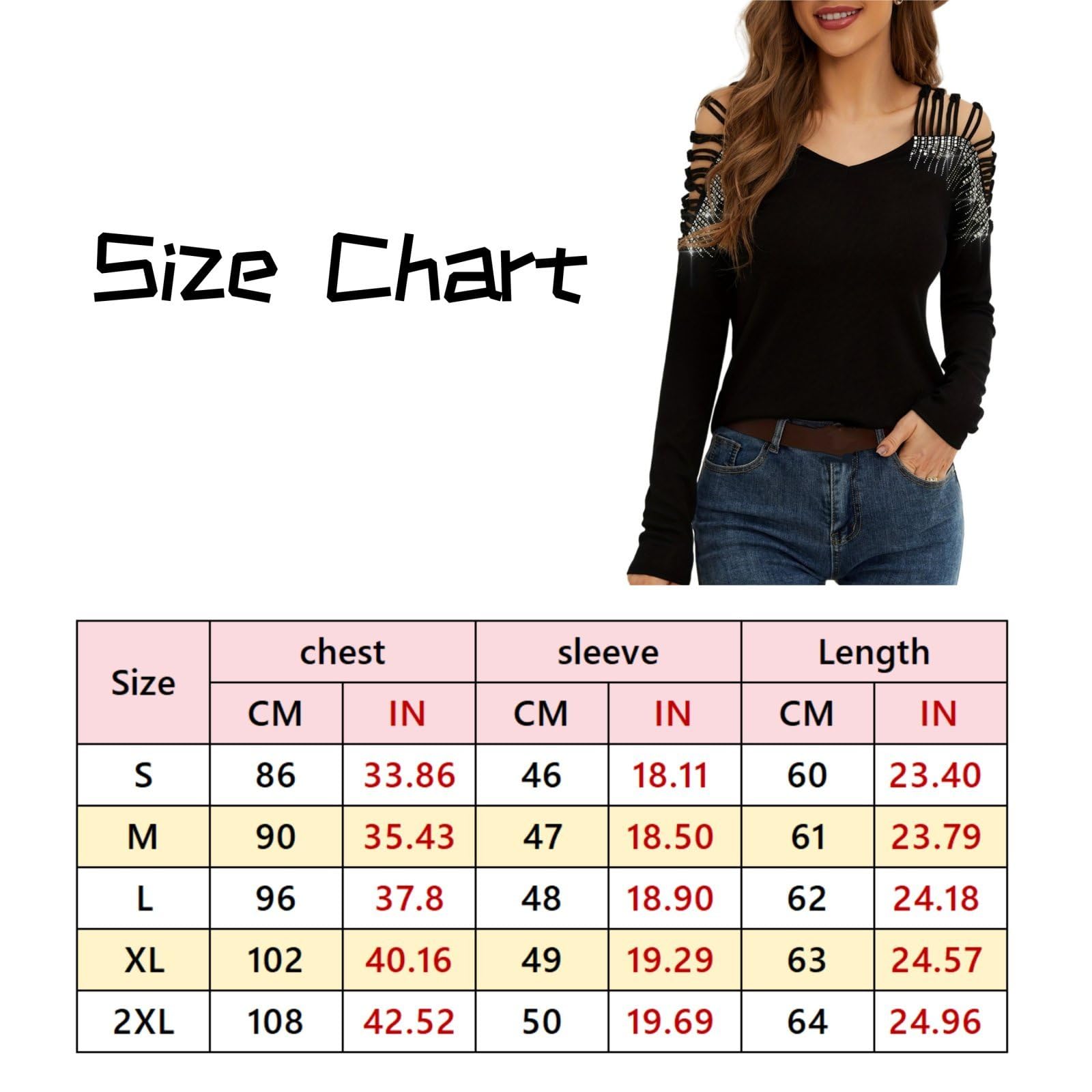 Magliette Da Donna Sexy Con Scollo A V Maniche Lunghe Traforate Con Strass Slim Fit Outfit Autunnale