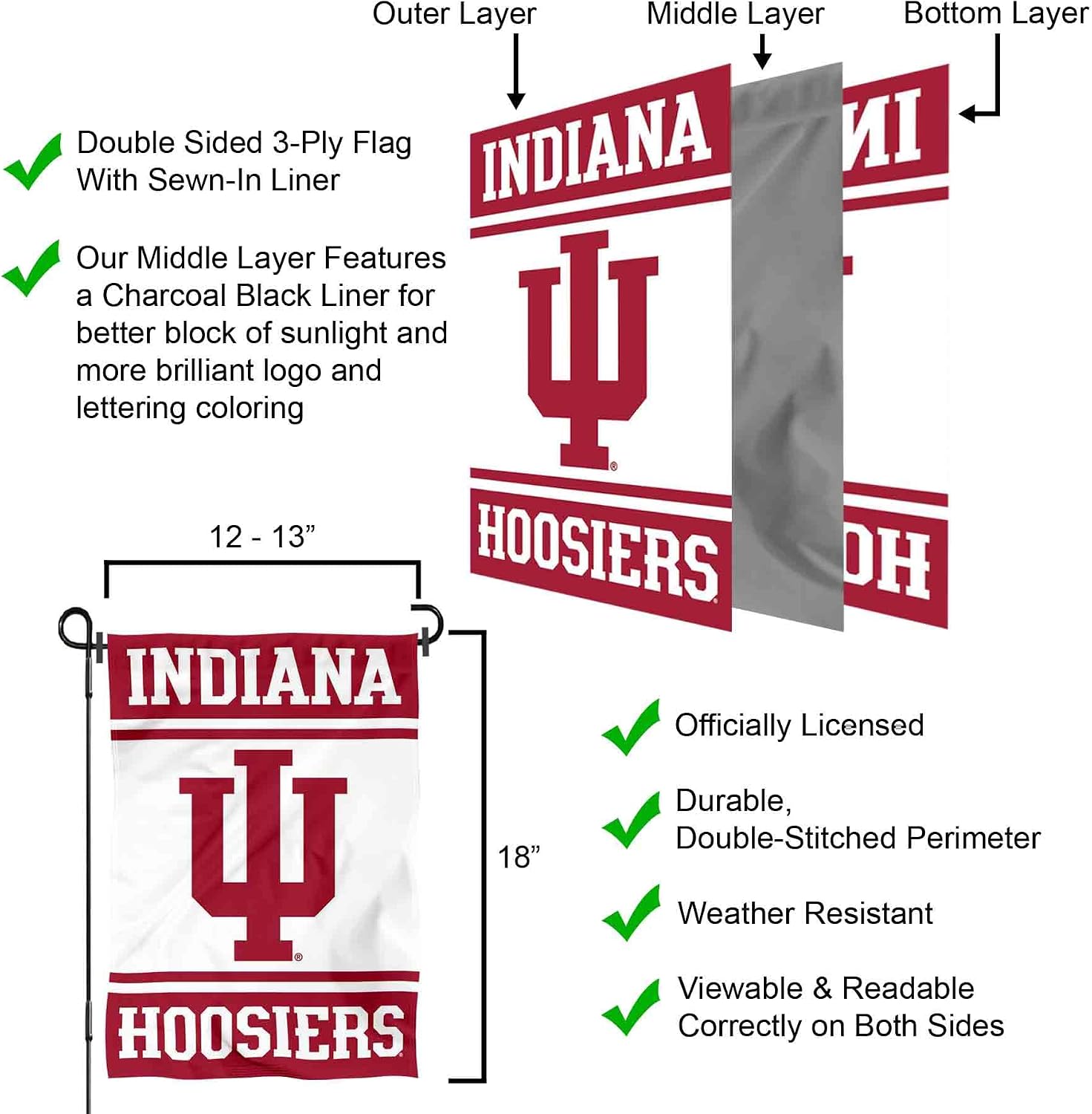 College Flags & Banners Co. IU Hoosiers Garden Flag
