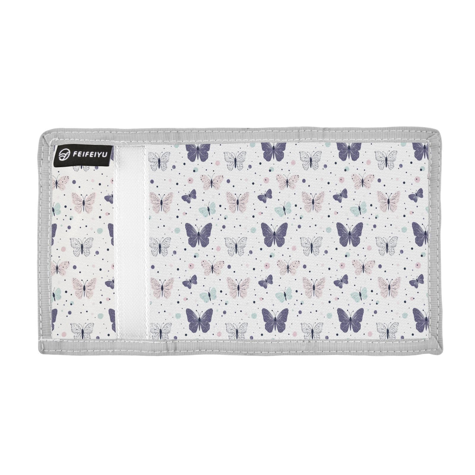 Sletend Butterfly Boys’ Novelty Wallet Fabric Trifold Design with Cartoon Print, Secure Velcro Closure Lanyard Hook Multiple Compartments Ideal for Daily Carry