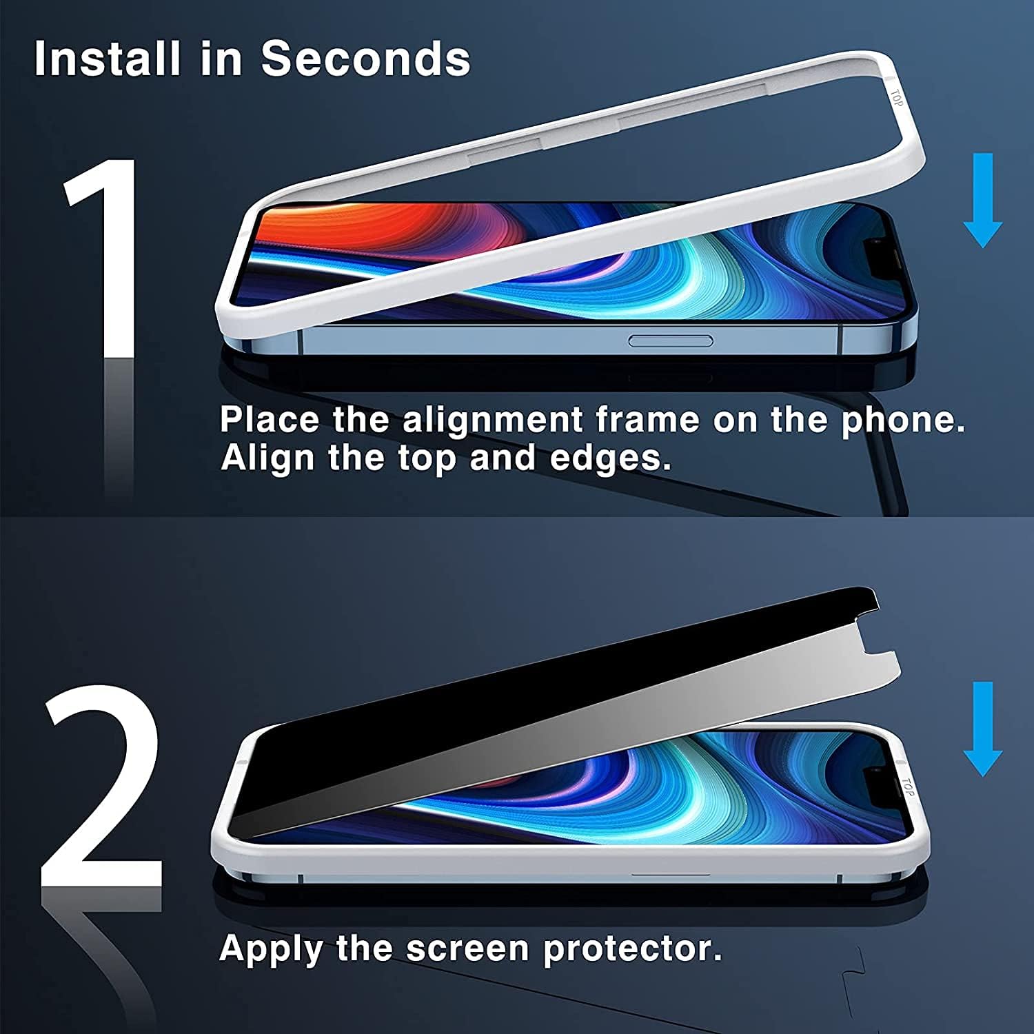 SaharaCase - ZeroDamage Privacy Glass Screen Protector [2-Pack] for Apple iPhone 13 Pro Max & iPhone 14 Plus 6.7” (2022) Anti-Scratch & Anti-Fingerprint Easy Installation Full Coverage Bubble Free 9H Hardness