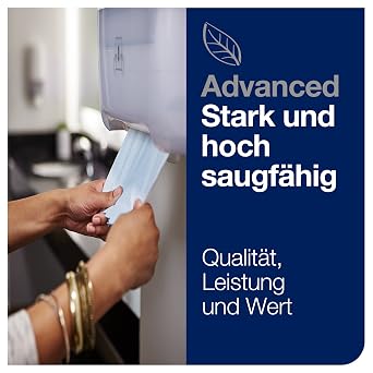Tork Matic Rollenhandtuch Advanced 290068 - H1 Papierhandtücher für Rollenhandtuchspender saugfähig und reißfest nachverfolgbare Herkunft 2-lagig blau - 6 Rollen x 150 m