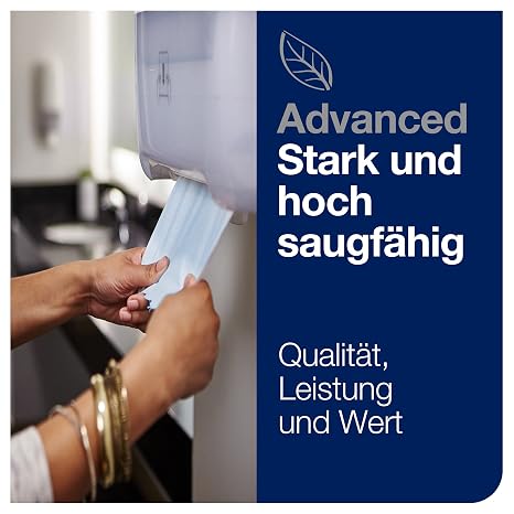 Tork Matic Rollenhandtuch Advanced 290068 - H1 Papierhandtücher für Rollenhandtuchspender saugfähig und reißfest nachverfolgbare Herkunft 2-lagig blau - 6 Rollen x 150 m