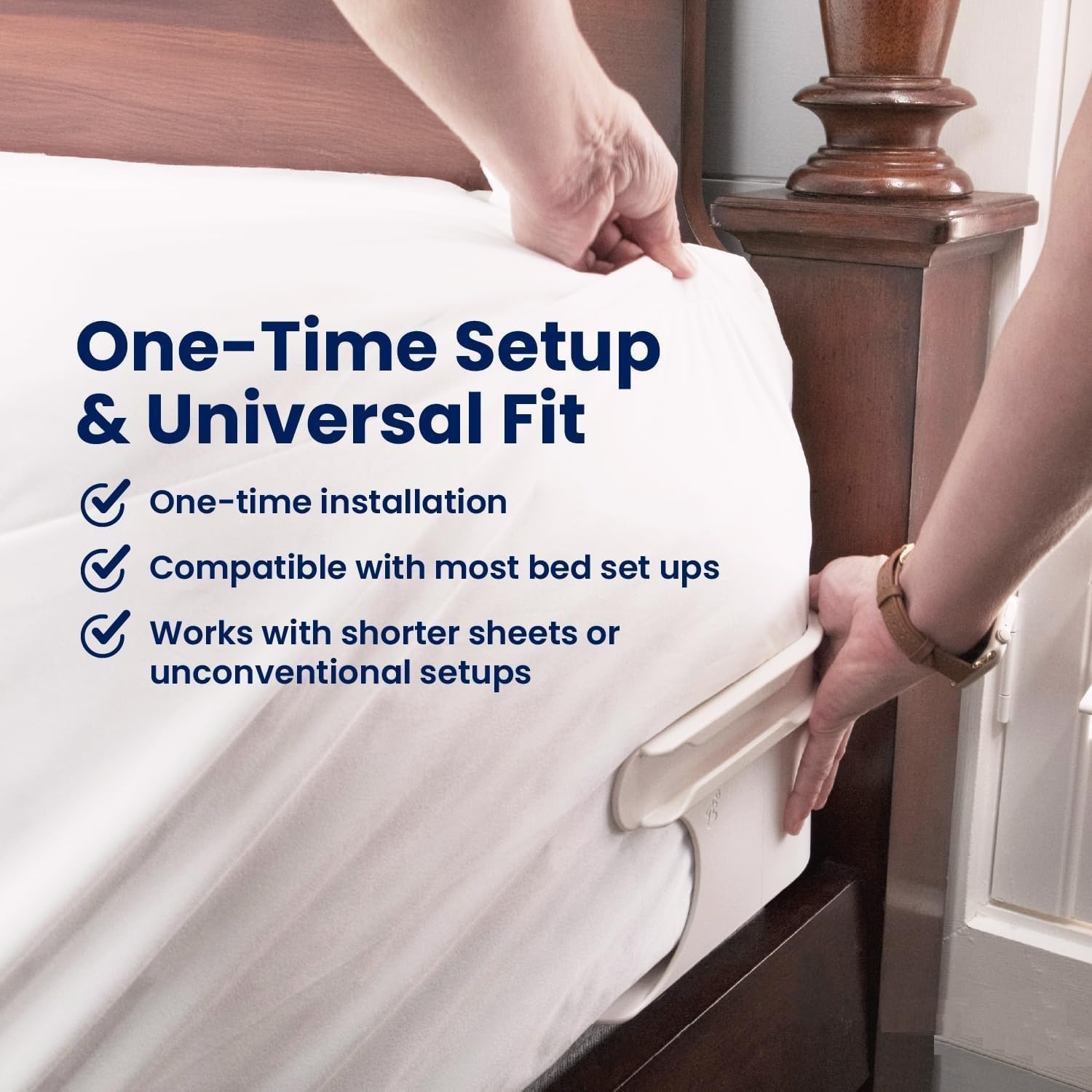 Dhamee Bedsheet Holder with Lock Strips β Sheet Tucker Tool for Corners, Strong Gripper Straps, Fits All Mattresses, No Slip, Bed Sheet Fastener Clips for Tight & Wrinkle-Free Bed 4