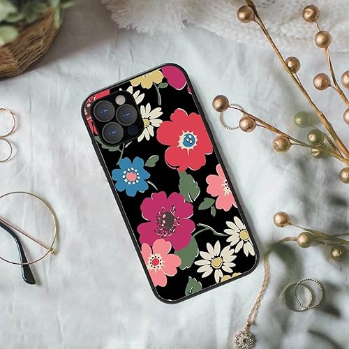 Miniatura 5 de Aanjing Funda compatible con iPhone 14 Plus para iPhone 14 Plus con diseño de flores, transparente y esmerilado, con parte trasera de policarbonato
