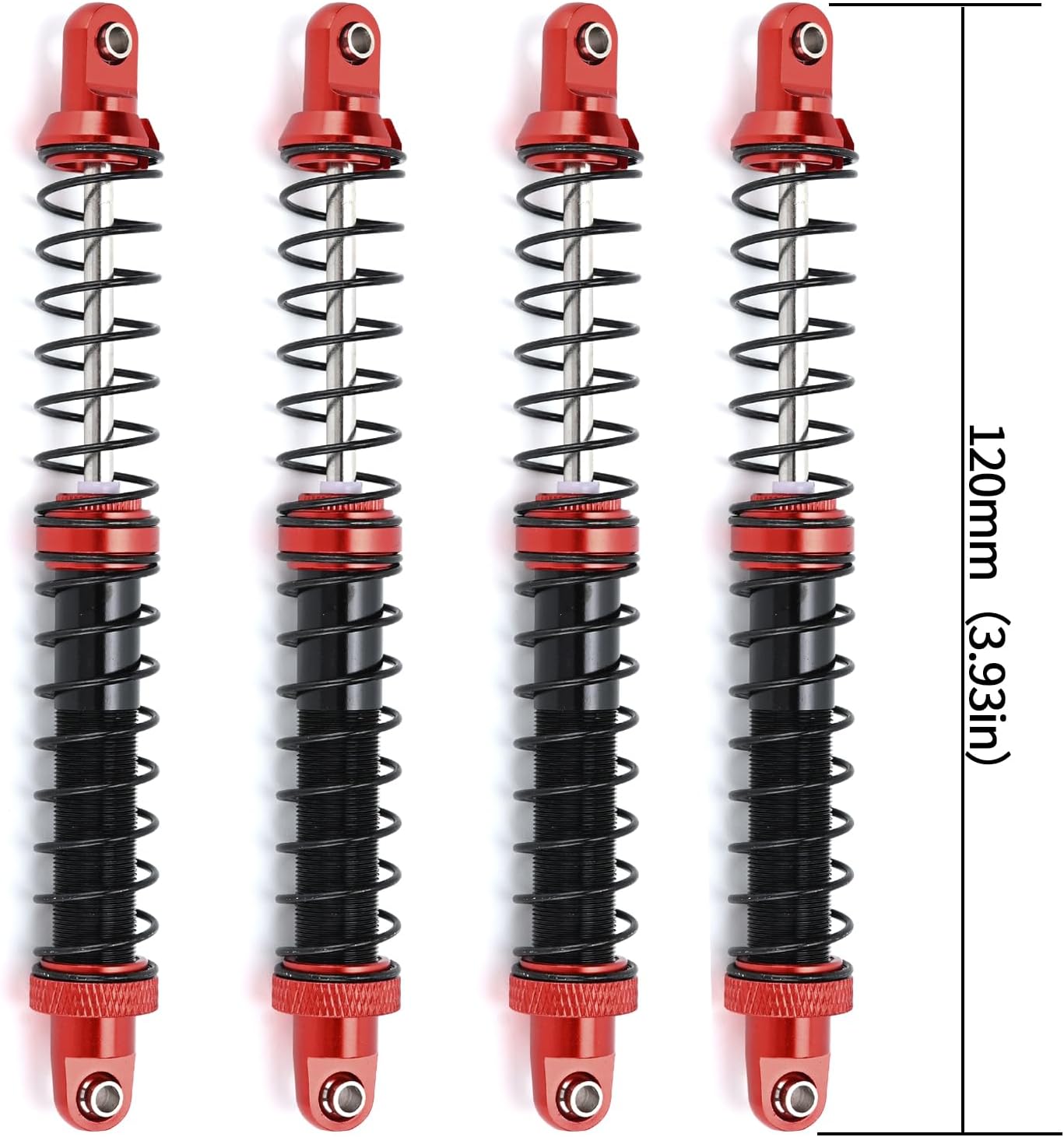 Podazz 4pcs Shock Absorber Set, 1/10 RC Crawler Car Dual-Stage Shock for Axial SCX10 90046 AXI231017 Traxxas TRX-4 D90 (120mm)