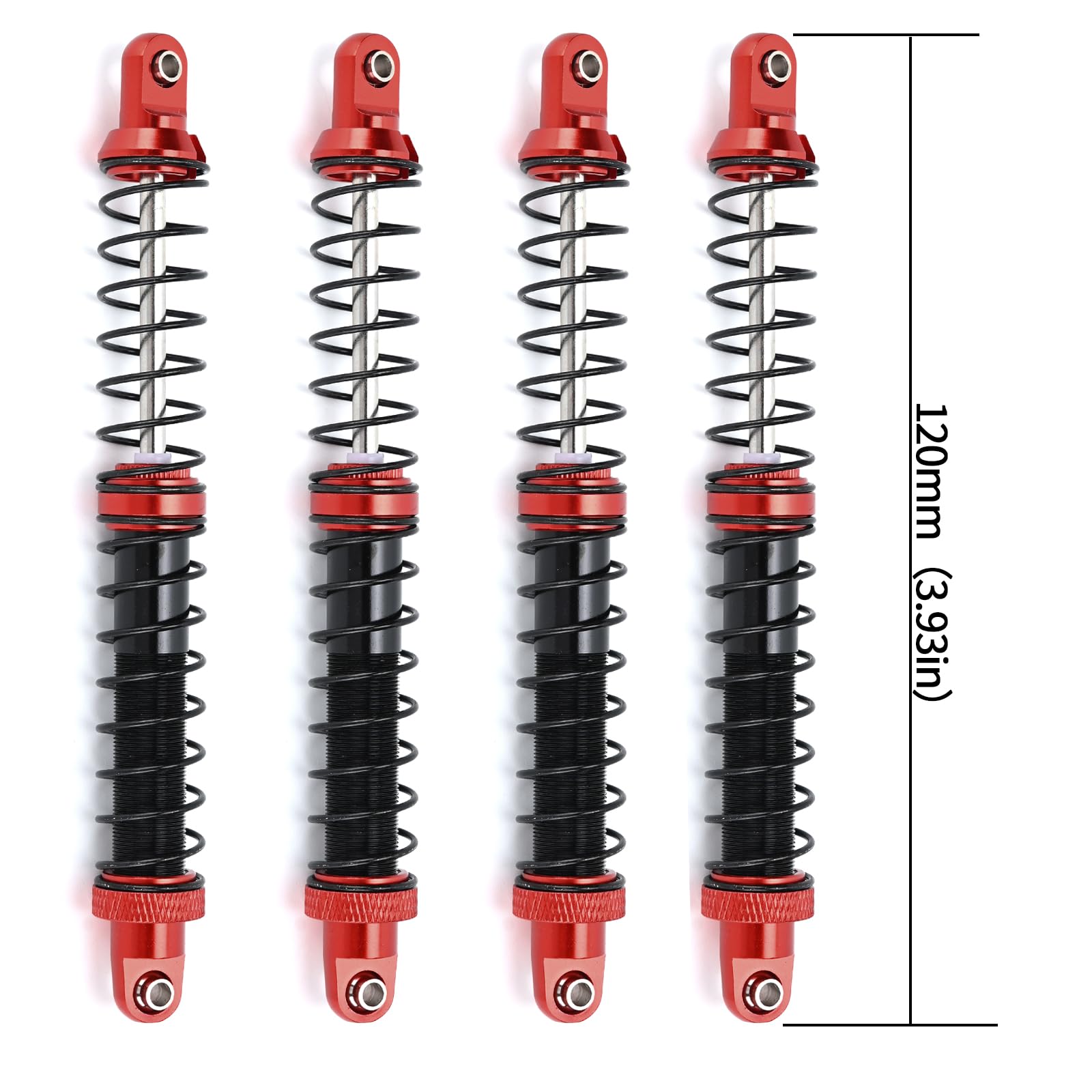 Podazz 4pcs Shock Absorber Set, 1/10 RC Crawler Car Dual-Stage Shock for Axial SCX10 90046 AXI231017 Traxxas TRX-4 D90 (120mm)