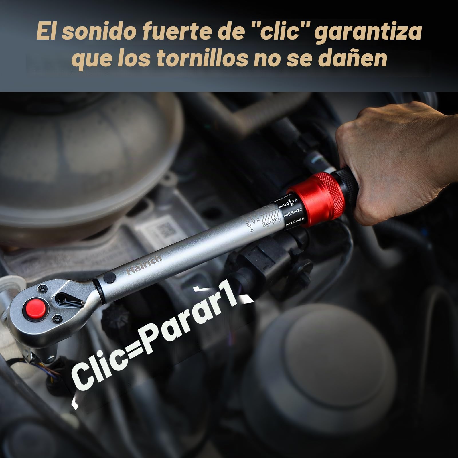 Hairich Llave dinamométrica de 3/8 pulgadas 5-60 Nm para bicicleta, motocicleta y coche – 72 dientes cabeza de carraca, juego de 3 piezas con extensión de 125 mm y adaptador de 3/8 "-1/4", perfecto