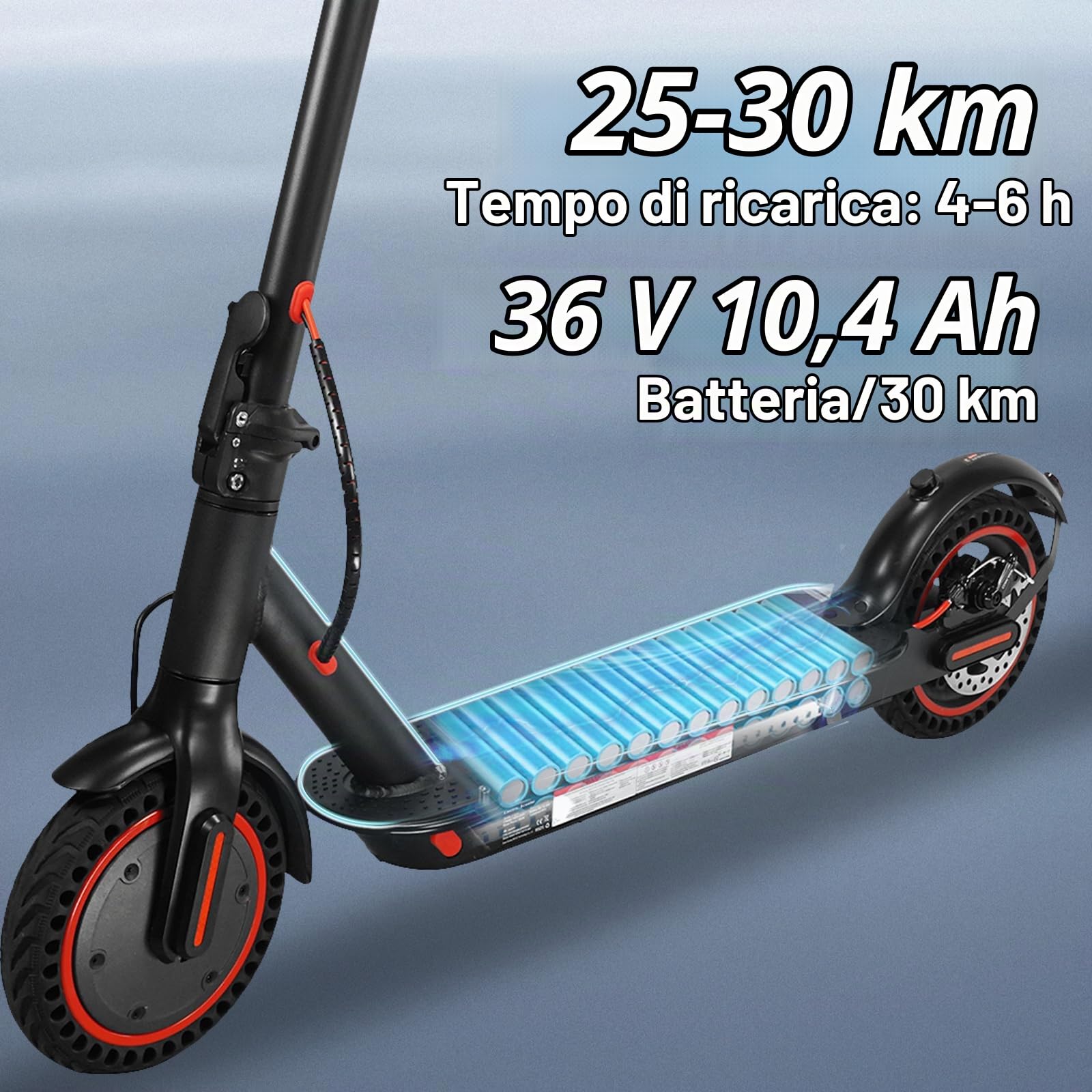 8.5" Monopattino Elettrico Adulto, 350W Pieghevole Monopattino Elettrico Autonomia 30KM, Max 25 KM/H, Freno sistema di frenata scooter elettrico di, Freni Cicalino, Carico Massimo 120KG