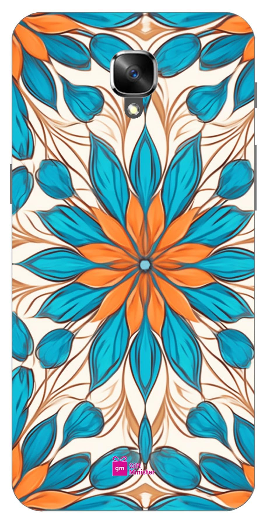 Gift Minister Hard Designer Mobile Case for One Plus 3Back Cover Salmon - Moroccan Flower Pattern Art Clear Protective Flexible Comfortable Grip Anti-Fingerprint Shockproof Dustproof 1Pcs 17013