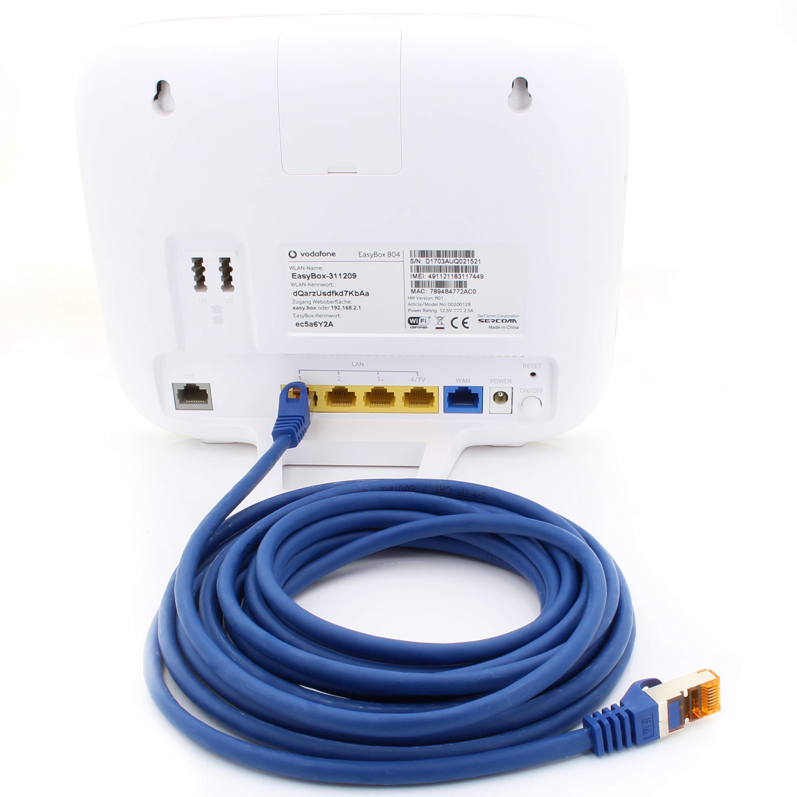 1aTTack.de 20m - Cat.7 Netzwerkkabel Blau - 1 Stück Gigabit Ethernet LAN Kabel 10000 Mbit s Patchkabel Cat7 Kabel S FTP PIMF Schirmung LSZH Cat.7 Rohkabel Rj45 Stecker Cat 6a - 1 x 20 Meter – Bild 6