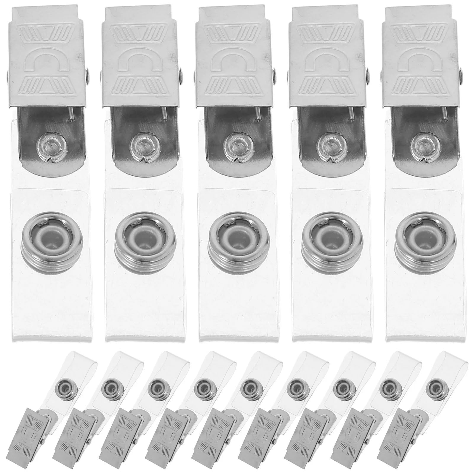Clips for insignias, 300 unidades, tarjetero de identificación plástico transparente con clips