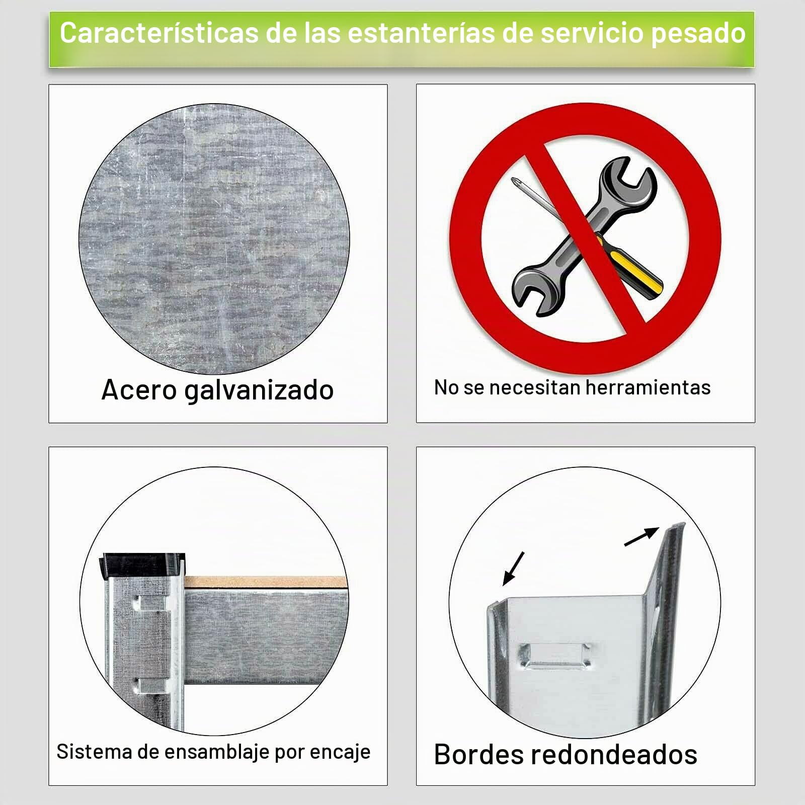 Estantería para Cargas Pesadas, 200 x 100 x 50 cm, estantería de Metal, estantería Ajustable, fácil instalación, soporta hasta 875 kg, galvanizada
