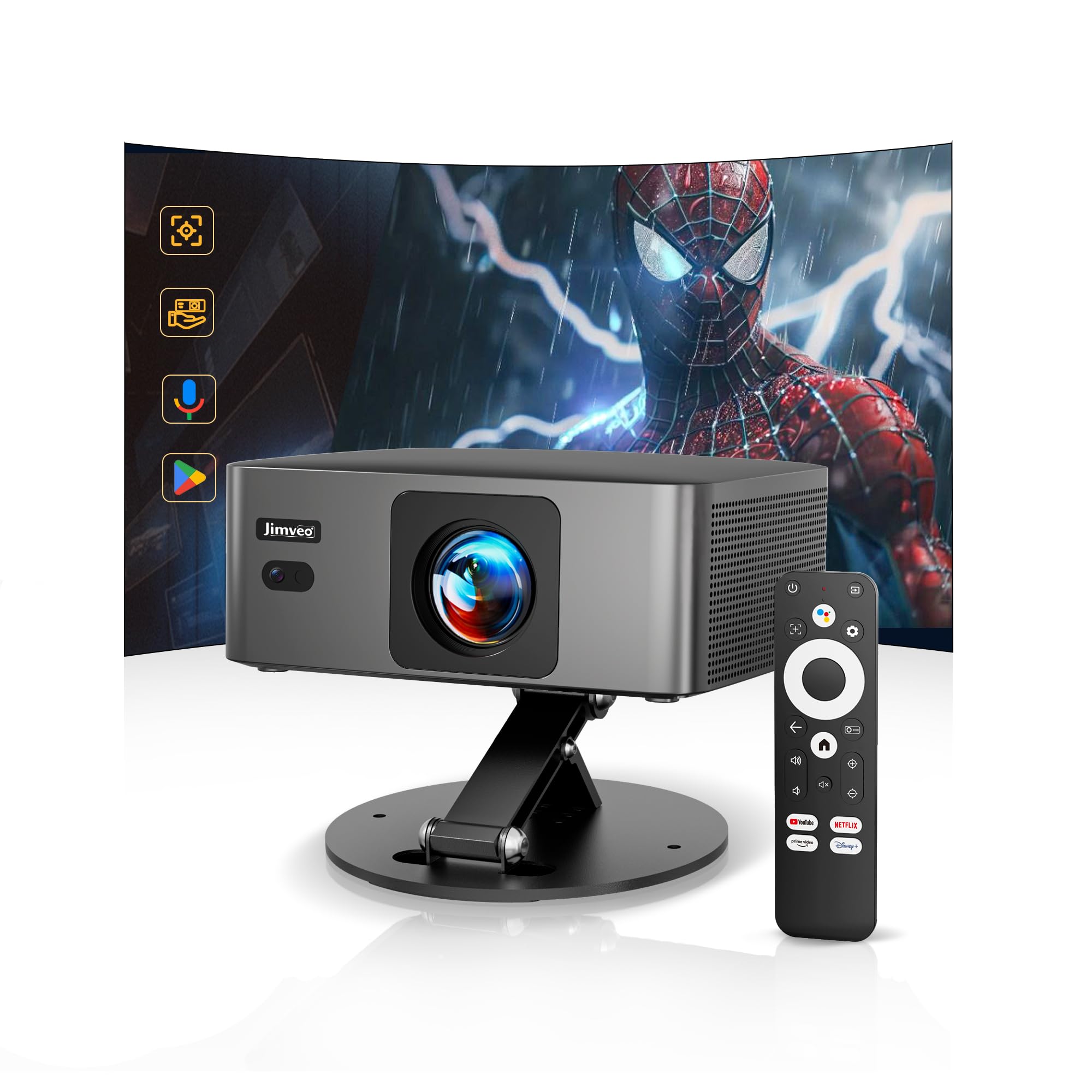 小型プロジェクター 1300輝度 1080P 4K対応　J01Pro Amazon.co.jp: Jimveo J01Pro Projector for Home Use, 1,300