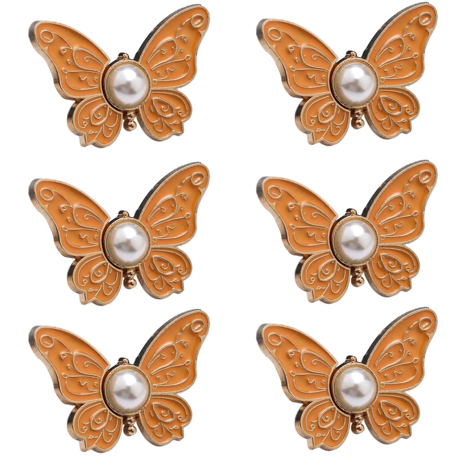 Msioytog 1/6 Pcs Butterfly Trousers Waist Tightener Button Pins Jeans Waist Buckles Not Sewing Required Trouser Button Pins