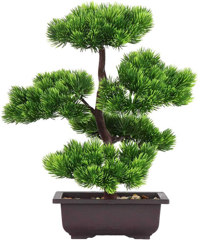 Artificial Bonsai Tree 33cm Japanese Pine Fake Plant Potted Decor for Home, Desktop Display - Artificial House Plants Decoration