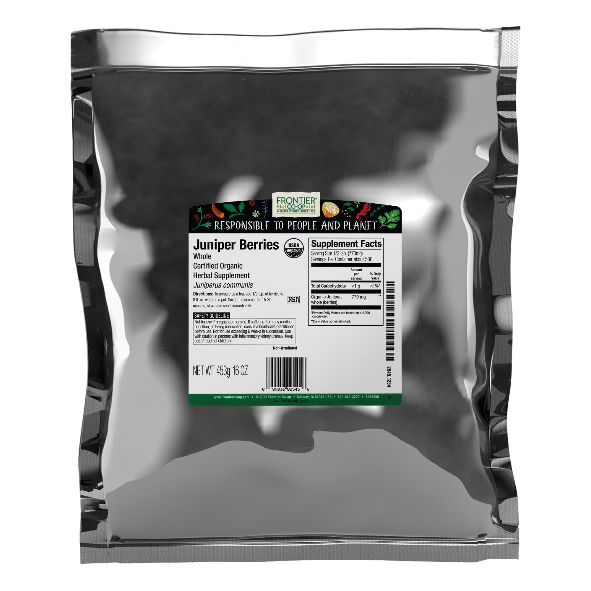 Amazon.com: Frontier Co-op Organic Whole Juniper Berries 1lb