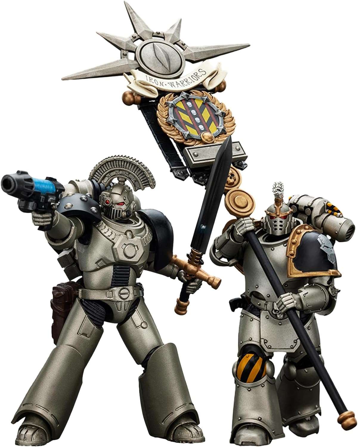 JOYTOY Warhammer 40K Iron Warriors 1/18 Action Figures Iron Warriors Command Squad Chosen with Legion Standard Command Squad Chosen with Legion Standard Model Collection