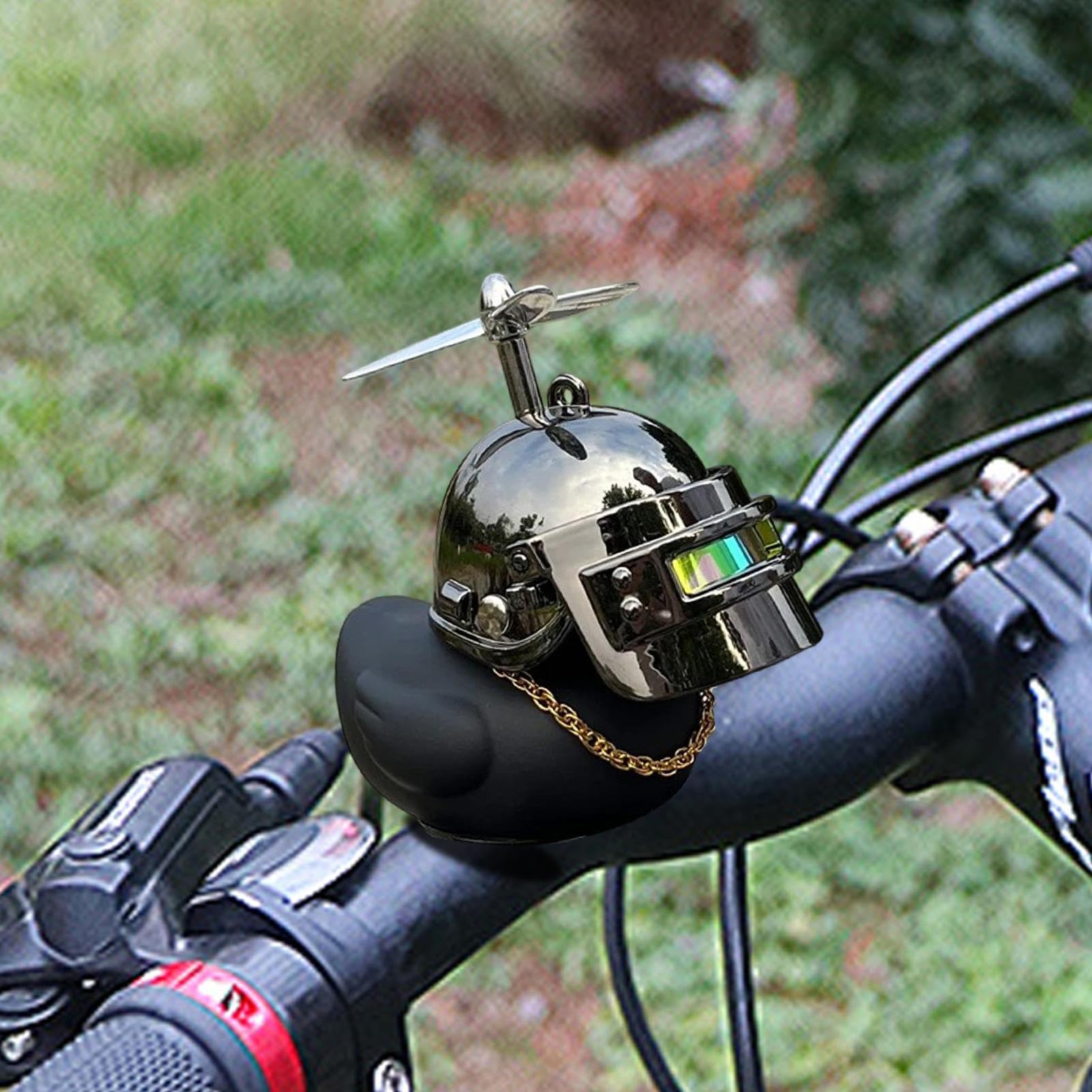 Bike Duck Squeezable Rubber Duck Car Decor Fun Dashboard