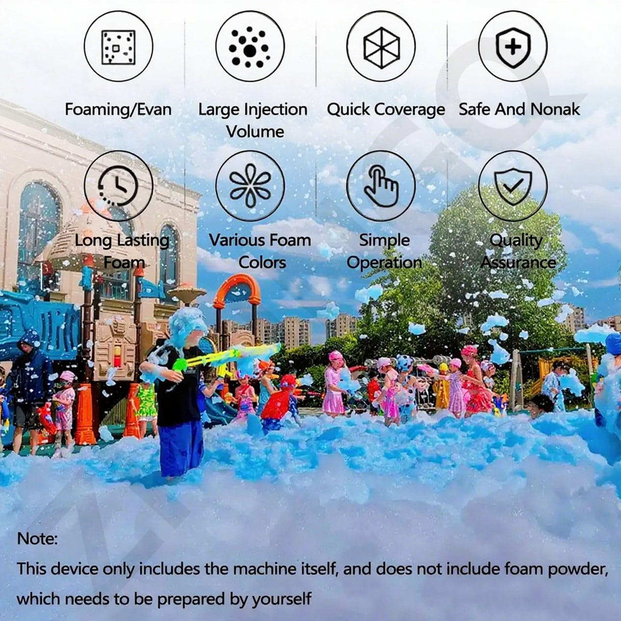 1000W Party Foam Machine, Maszyna Do Robienia Piany O Dużej Mocy, Outdoor Summer Pool Party Zabawki Wodne Dla Dorosłych I Dzieci, Urodziny, Uroczystości I Imprezy Na Podwórku