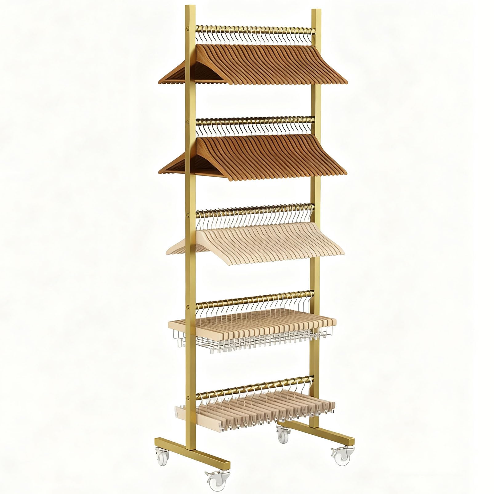 Support empilable portable métallique et robuste avec roulettes multidirectionnelles