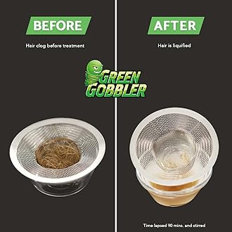 Liquid Clog Remover By Green Gobbler - Drain, Toilet Clog Remover, DISSOLVE Hair & Grease From Clogged Toilets, Sinks And Drains - Drain Cleaner, Works Within Minutes - 1 Gallon