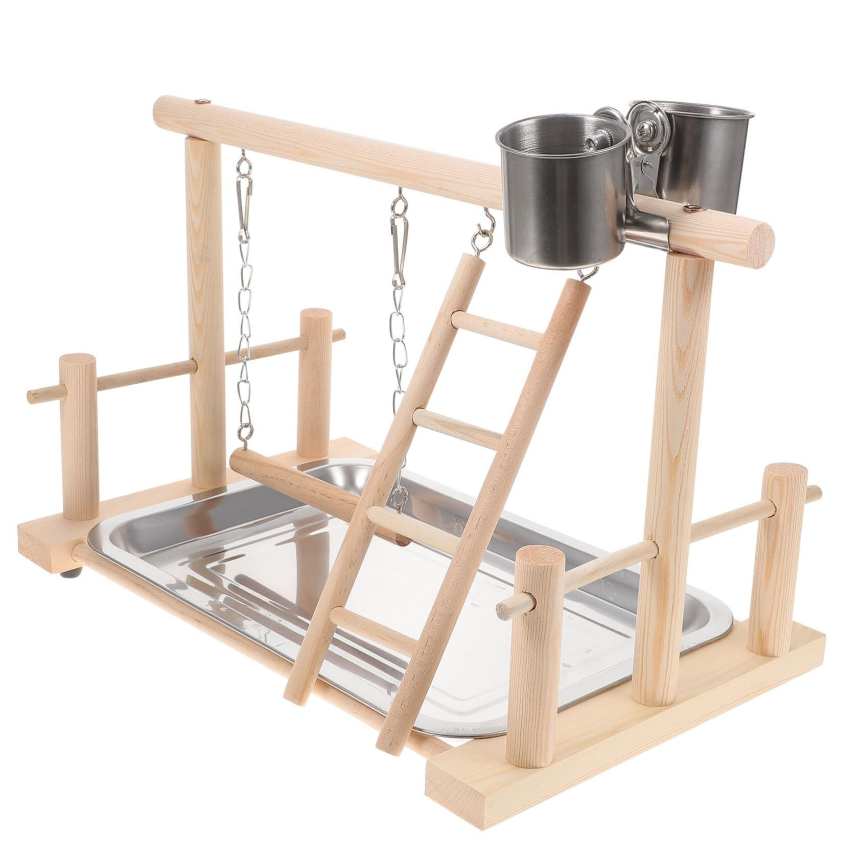 1set Parchi Per Uccelli Legno Massello Con Scala Altalena e Giochi Per Pappagalli Piattaforma Di Allenamento Per Cockatiel e Parrocchetti Giocattoli Per Attività e Esercizio