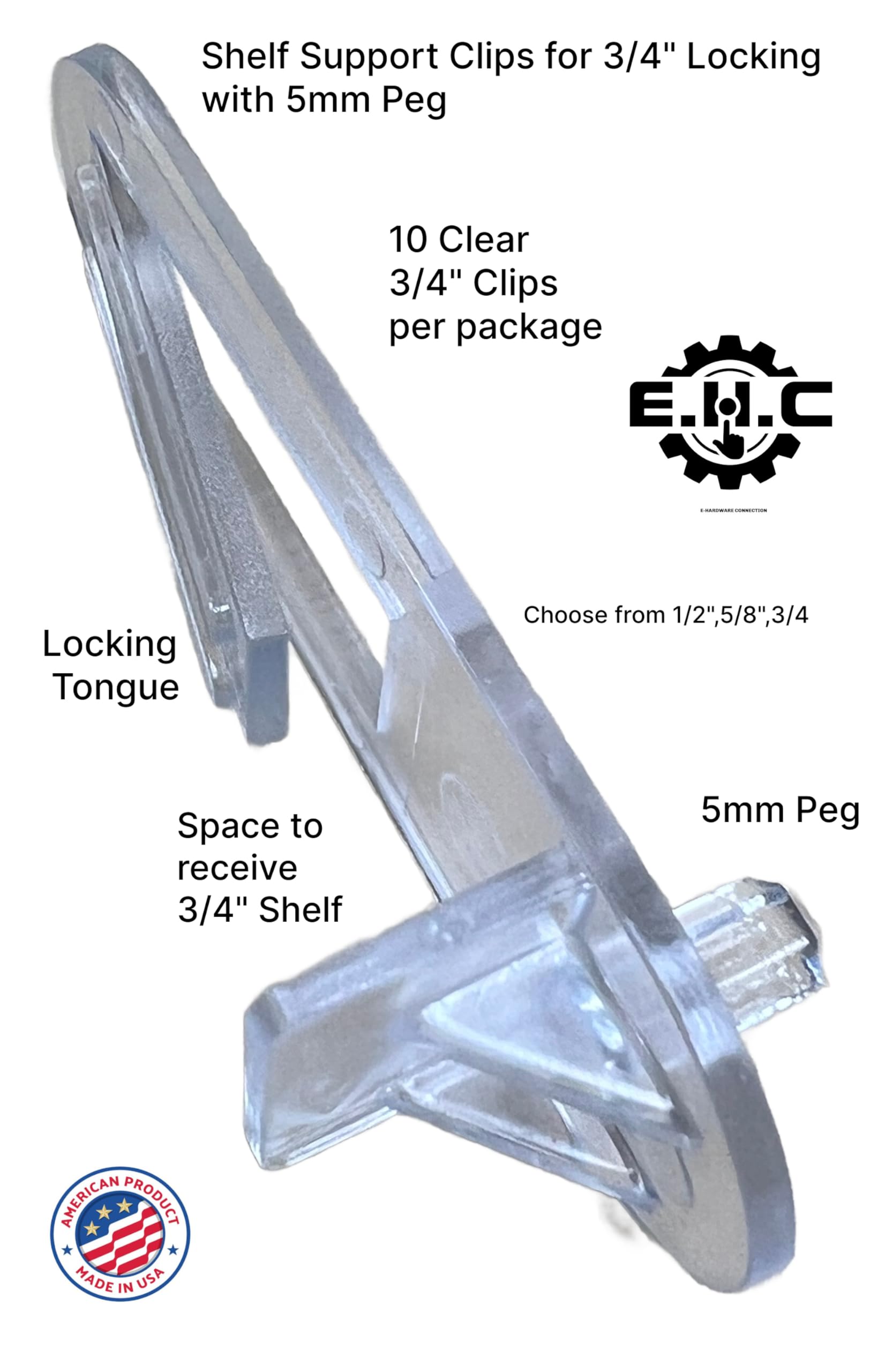 Shelf Support Clips - Lock & Secure Shelves -2 Shelf Support Clips - Lock & Secure Shelves -2