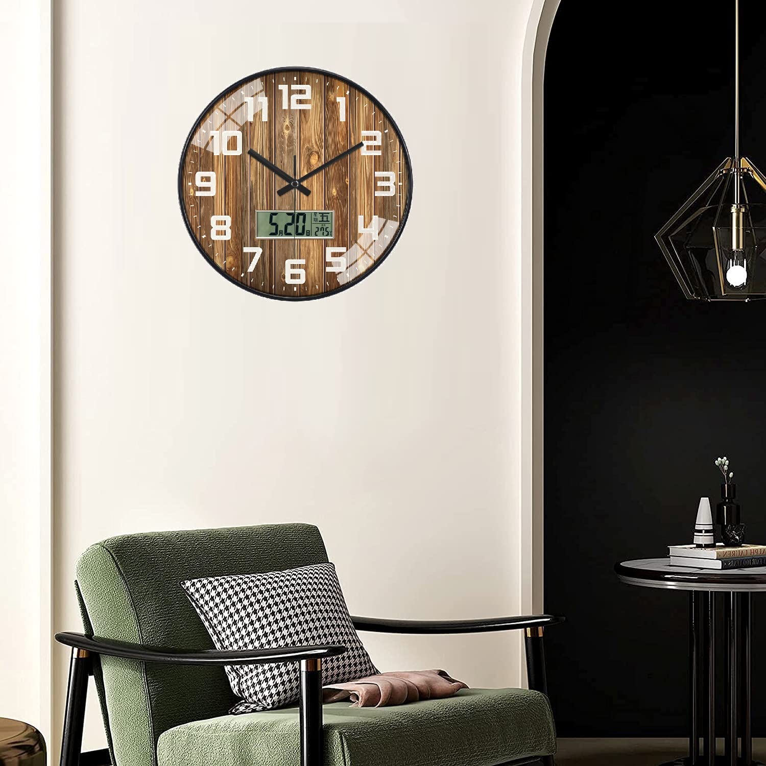 STAR WORK Quartz 12 Inches Premium Wall Clock for Home Stylish Latest Modern Design | Non Ticking Silent Wall Clock - Zero Sound & Disturbance Analog Clock (12 Inches Rosewood) 4