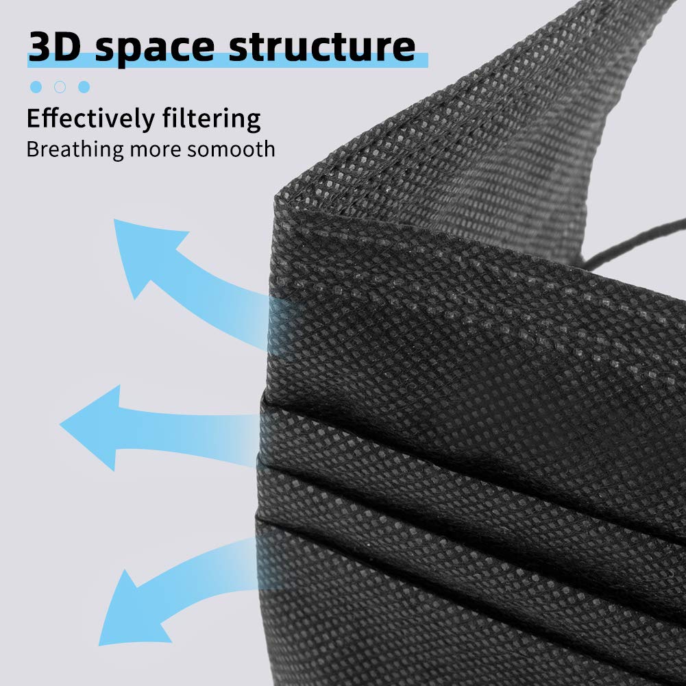 Bigox Face Mask Black 50Pcs : Industrial & Scientific